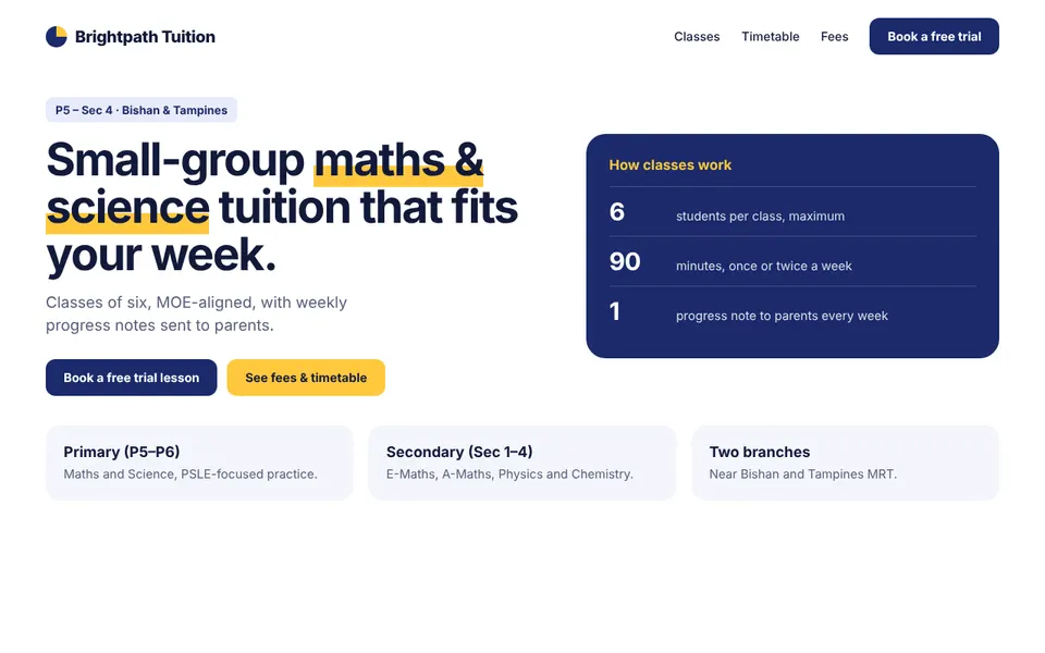 Brightpath Tuition — Forslag